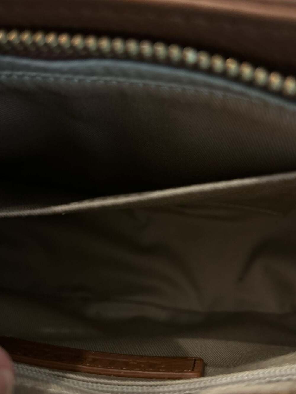 Talbots Brown Croc-Embossed Leather Crossbody Bag with Chain Strap - Picture 6 of 10